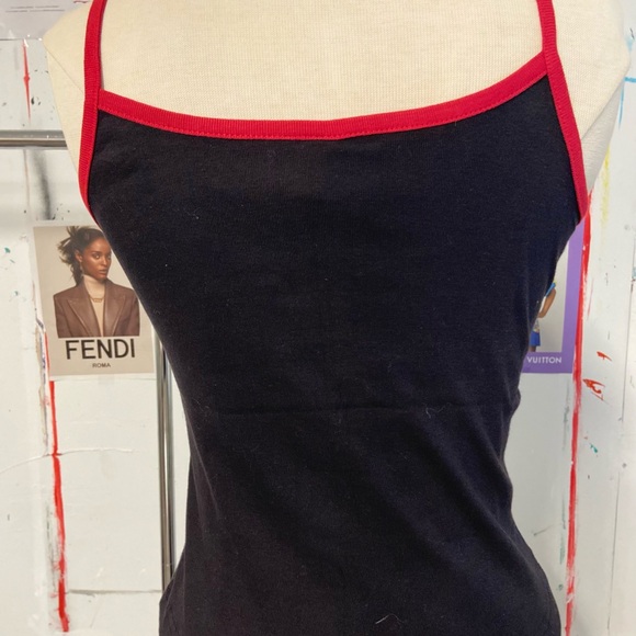 Camisole 100% cotton avec les bretelles rouge vif - Picture 3 of 3